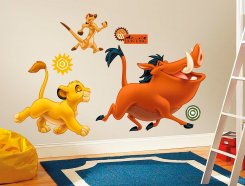 Simba, Timon och Pumba från Disneyfilmen lejonkungen som väggdekor