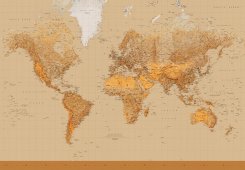 Stor brun världskarta som fondtapet