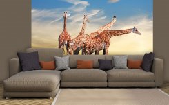 Fototapet med giraffer på savannen