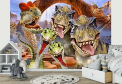 selfie dinosaurier barntapet