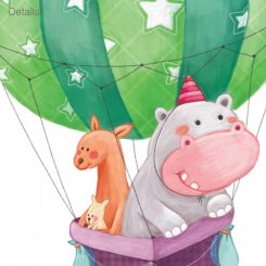 Glada djur i tåg & ballonger