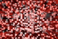 Fondtapet med 3d illusion av kuber i röda färger