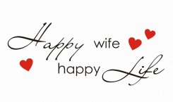 Väggtext - Happy wife happy Life