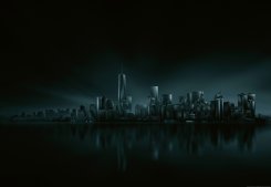 Dark New York Skyline