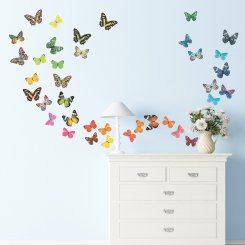 Naturtrogna fjärilar i flera färger