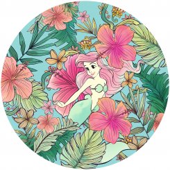 Rund wall sticker - Disney Ariel Ocean Flowers