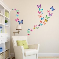Väggdekor - Fjärilar 30 st färgglada
