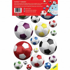 Väggdekor - Fotbollar (blandade färger)