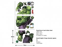 Hulk som väggdekal i tre stora ark