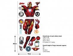 Iron Man som väggdekal i tre stora ark