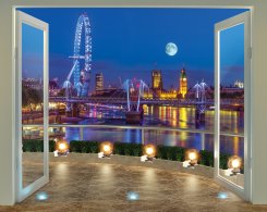 The View fototapet med utsikt över London som 3D-tapet
