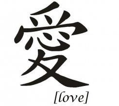 Väggtext - Kinesiskt tecken - Love