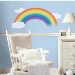 inreda barnrum med regnbåge i olika färger