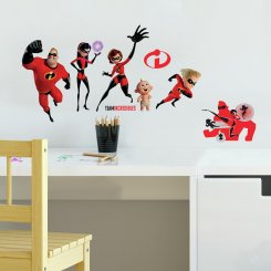 Superhjältarna 2 The incredibles som väggdekor för barnrummet
