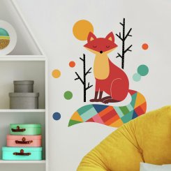 Andy Westface Rainbow Fox väggdekor för barn
