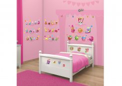 Inspiration rosa barnrum med Shopkins väggstickers från Walltastic