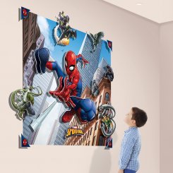 3D pop out väggdekoration med Soider-Man från Walltastic