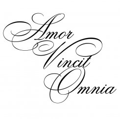 Väggtext väggord Amor Vincit Omnia