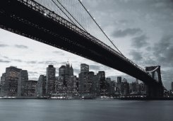 Fototapet (360x253 cm) Brooklyn Bridge B/W