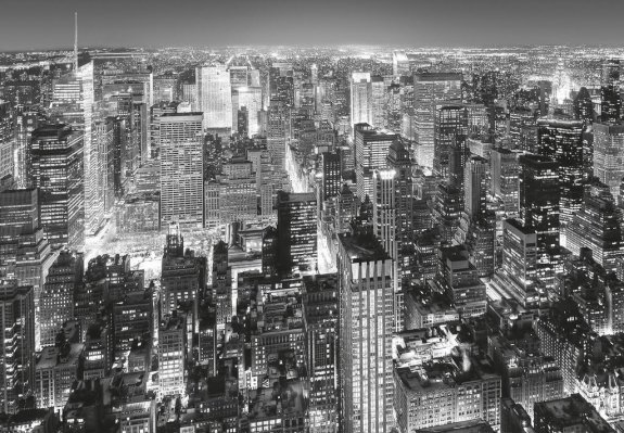 Fototapet New York i svart och vitt