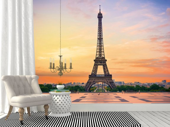 Fondtapet med Eiffel tower Paris
