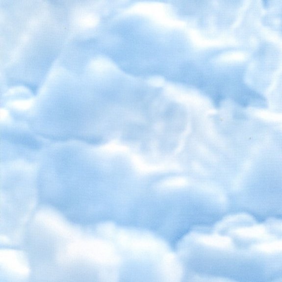 dekorplast med moln i blå och vit färg