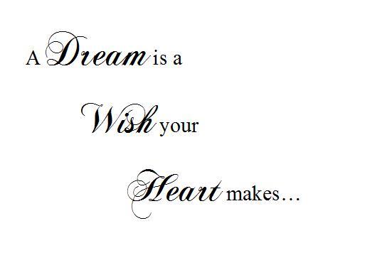 -- Väggtext på Canvastavla  --  A Dream is a Wish your Heart makes...
