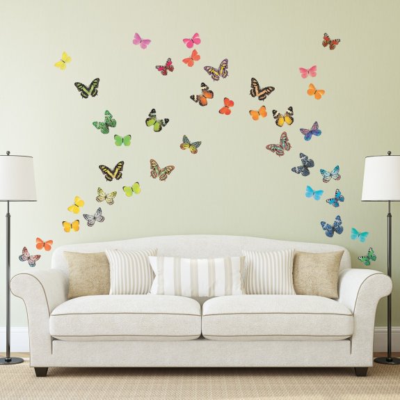 Dekor för väggen med fjärilar