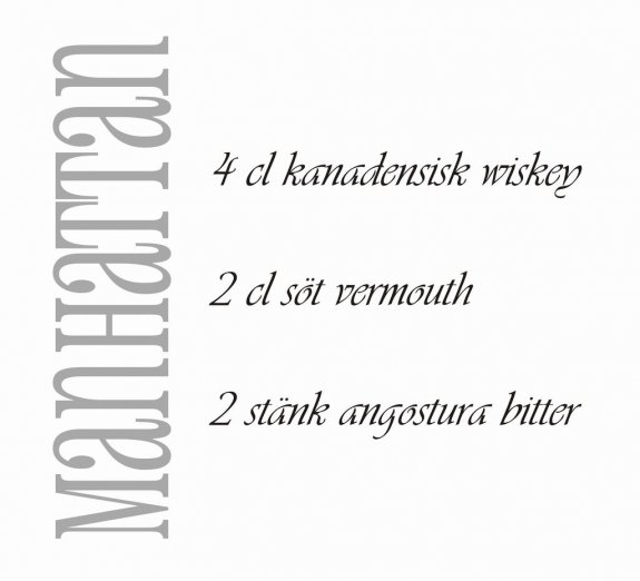 Stor Väggtext - Drink Manhattan