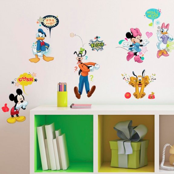 Väggdekor för barn med Musse Pigg , Kalle Anka och andra Disney figurer