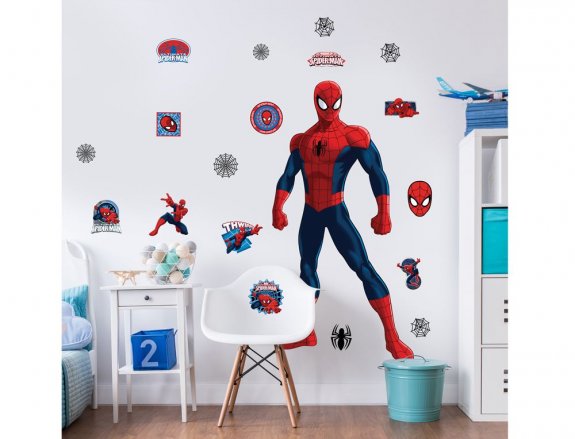 Stor väggdekor med  Spider-Man och Walltastic